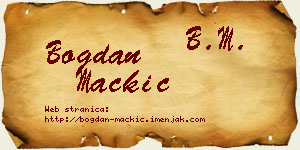 Bogdan Mačkić vizit kartica